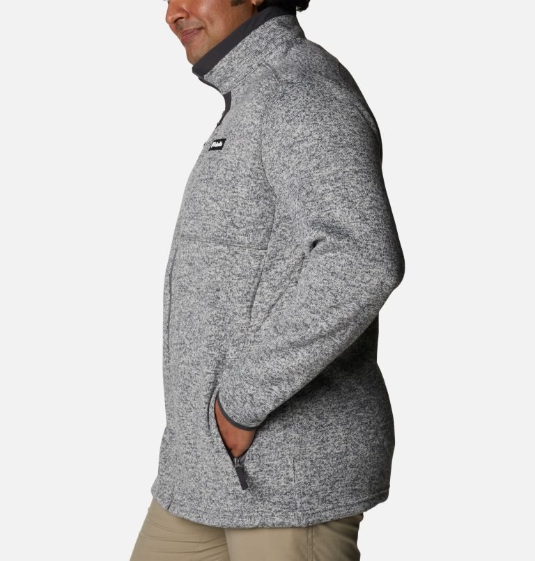Men's Columbia Sweater Weather Full Zip Fleece Jackets Grey | Plus Size CA-N13C0